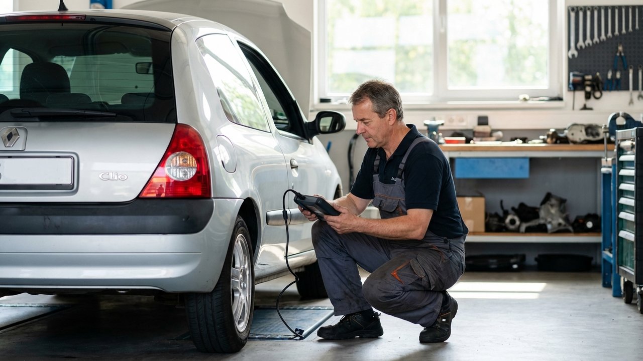 Diagnostic électronique professionnel sur une Clio 2 1.5 dCi