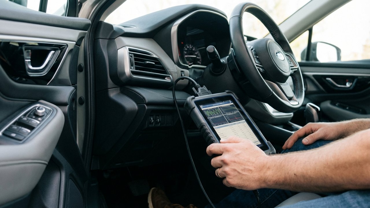 Utilisation d'une valise de diagnostic OBD2 pour identifier les codes défaut