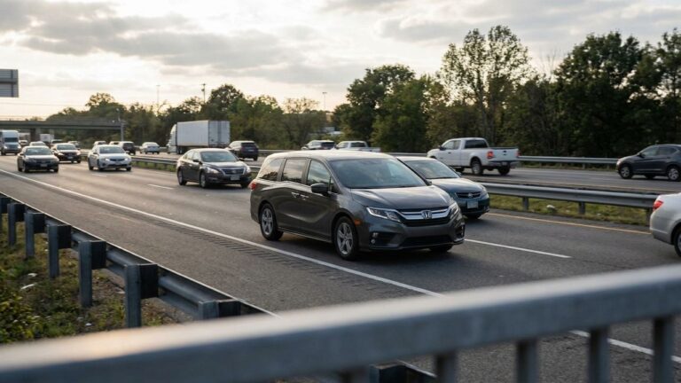 Voiture radar sur l'autoroute