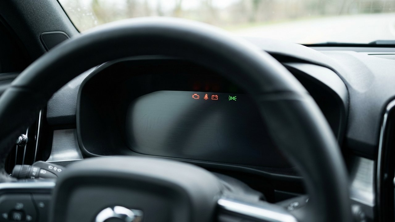 Voyants tableau de bord sur une Fiat avec code couleur rouge orange vert bleu