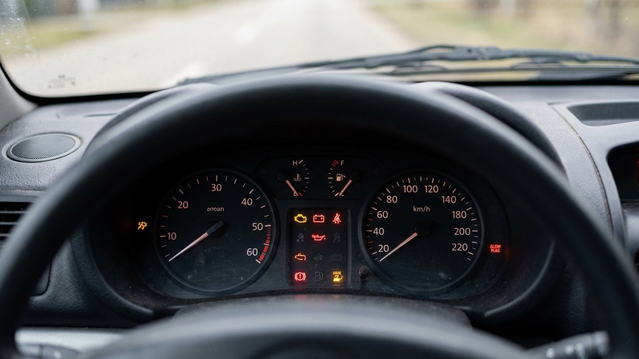 Voyants du tableau de bord d'une Clio 2 1.5 dCi allumés