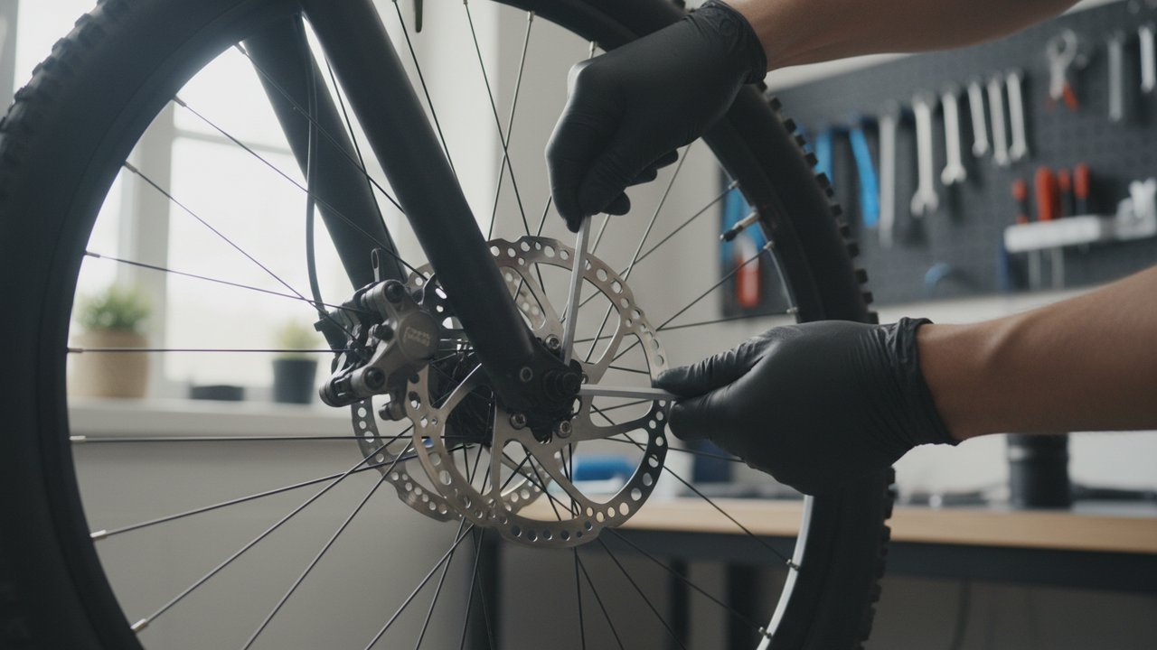 Centrage et serrage d'un étrier de frein à disque