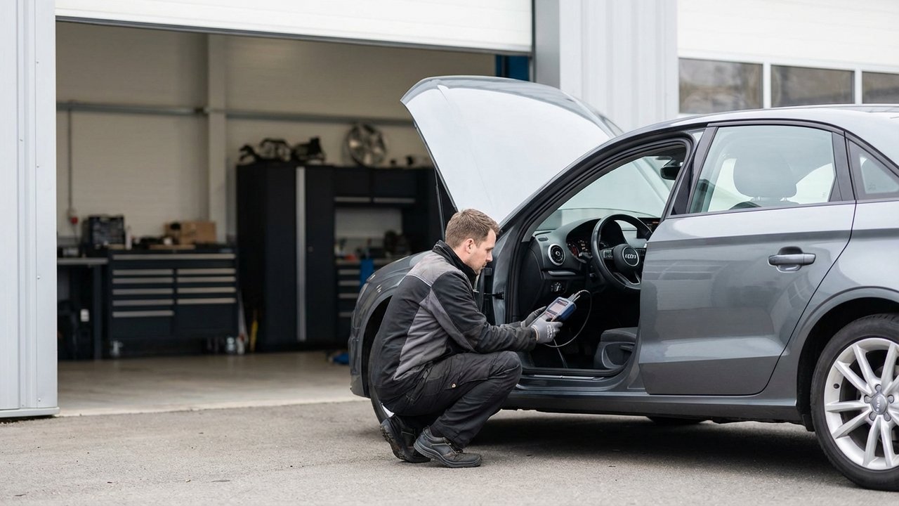 Diagnostic OBD-II sur une Audi A3 pour lire les codes d'erreur