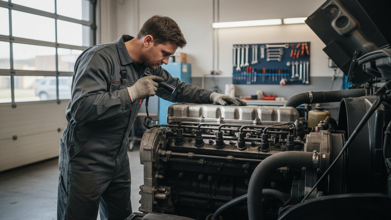Inspection des durites de gasoil pour détecter les fuites d'air