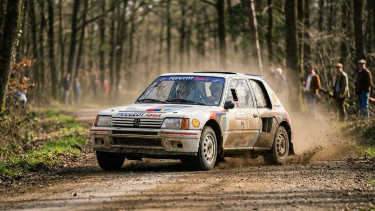 Ancienne Peugeot 205 Turbo 16, voiture de collection légendaire