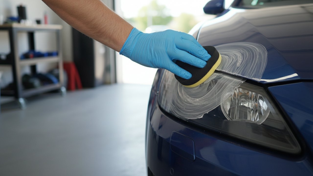 Polissage d'un phare automobile pour restaurer la transparence