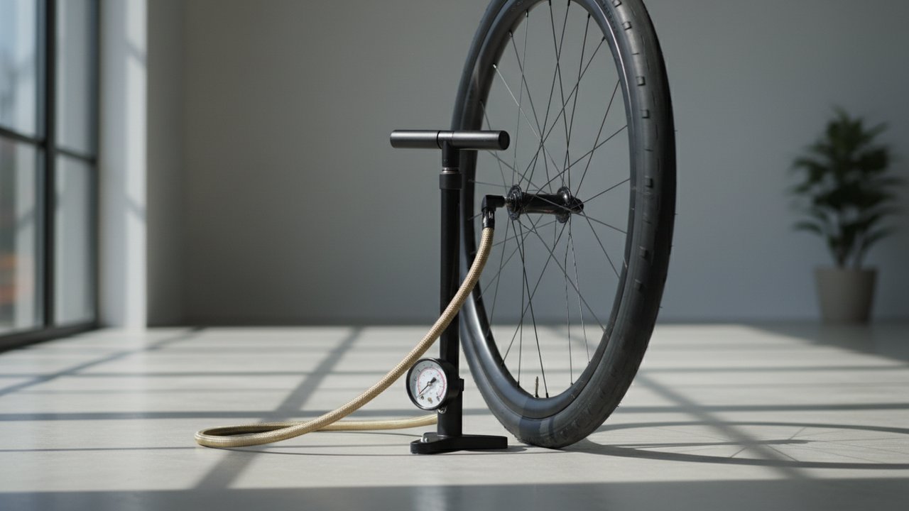 Gonflage d'un pneu tubeless avec une pompe à pied