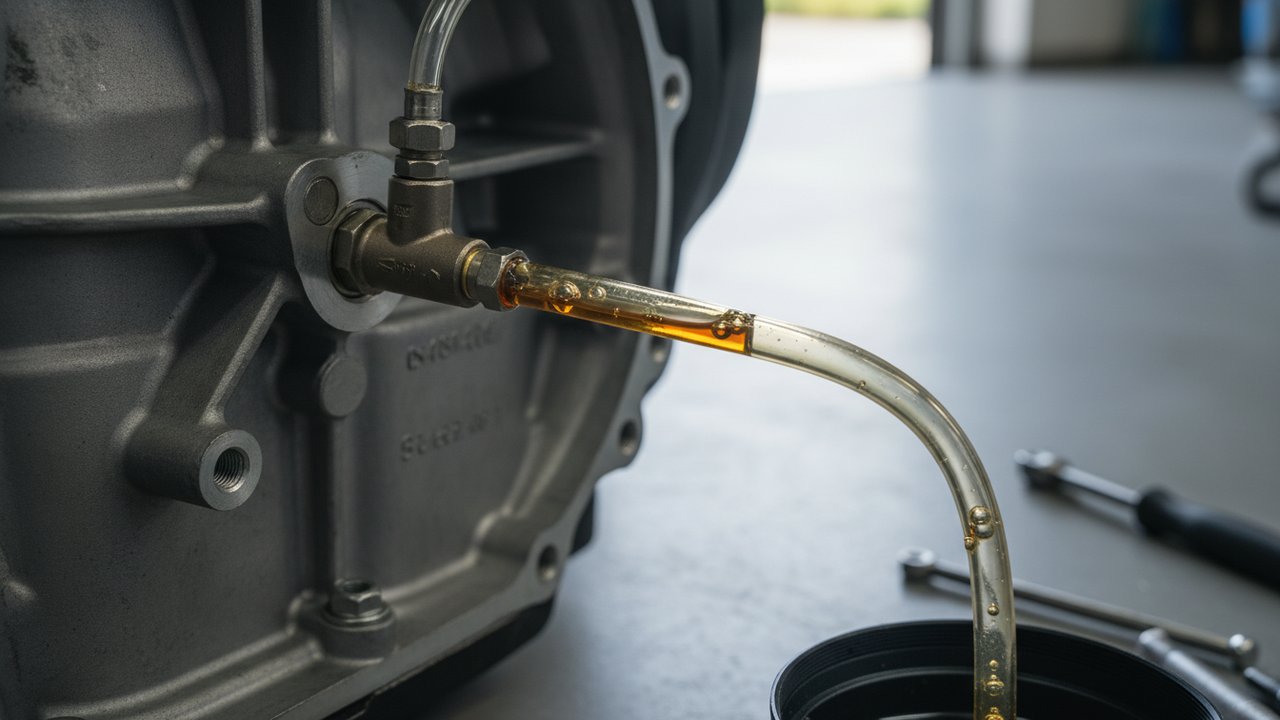 Purge d'un embrayage hydraulique avec tube transparent