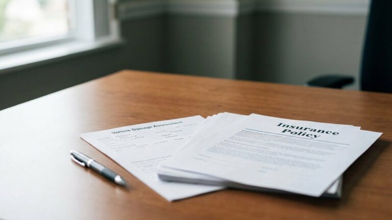 Dossier de sinistre automobile avec documents d'assurance