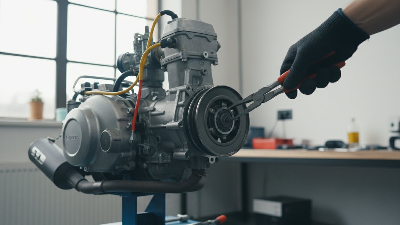 Accès à la bague du variateur sur une 50cc 4 temps