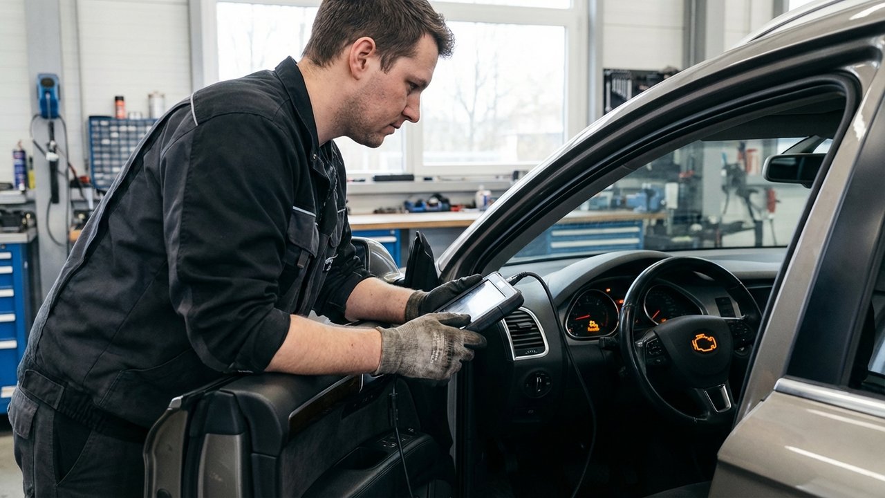 Voyant orange allumé sur tableau de bord et diagnostic automobile