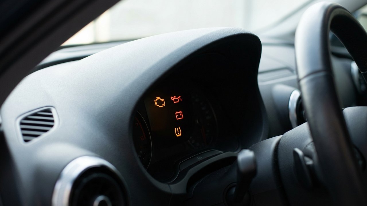 Voyants orange allumés indiquant une surveillance moteur