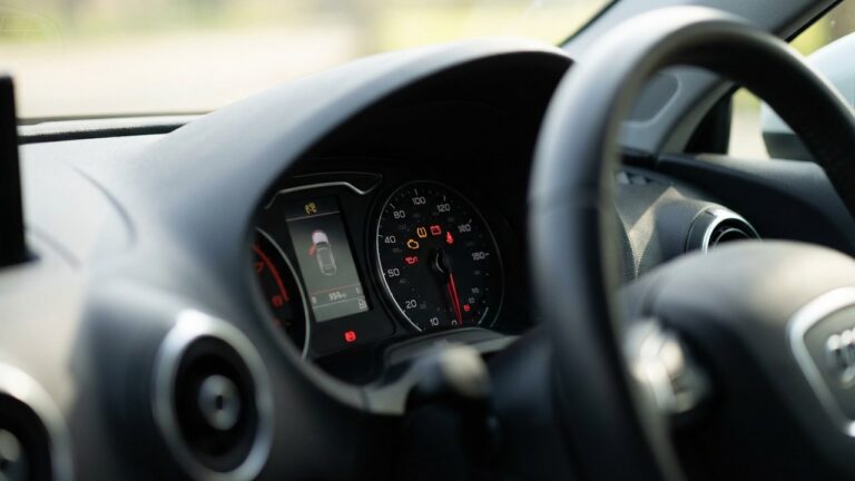 Voyants du tableau de bord d'une Audi A3 allumés
