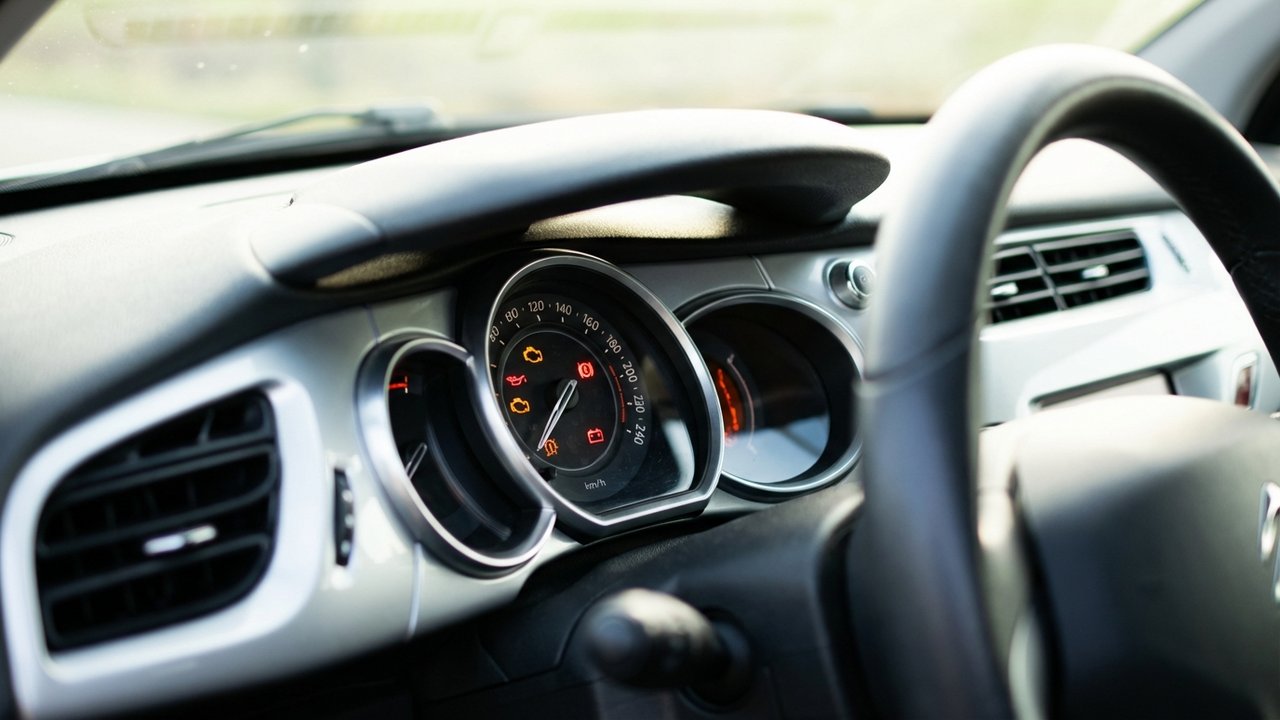 Voyants allumés sur le tableau de bord d'une Citroën C3