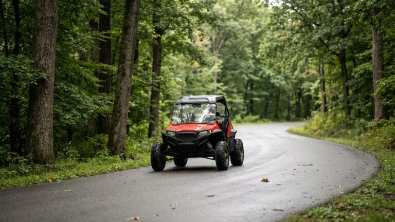 Buggy homologué route circulant sur une route ouverte