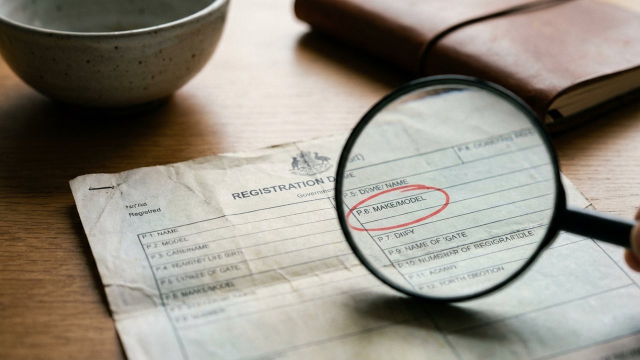 Carte grise avec le champ P6 puissance fiscale en évidence