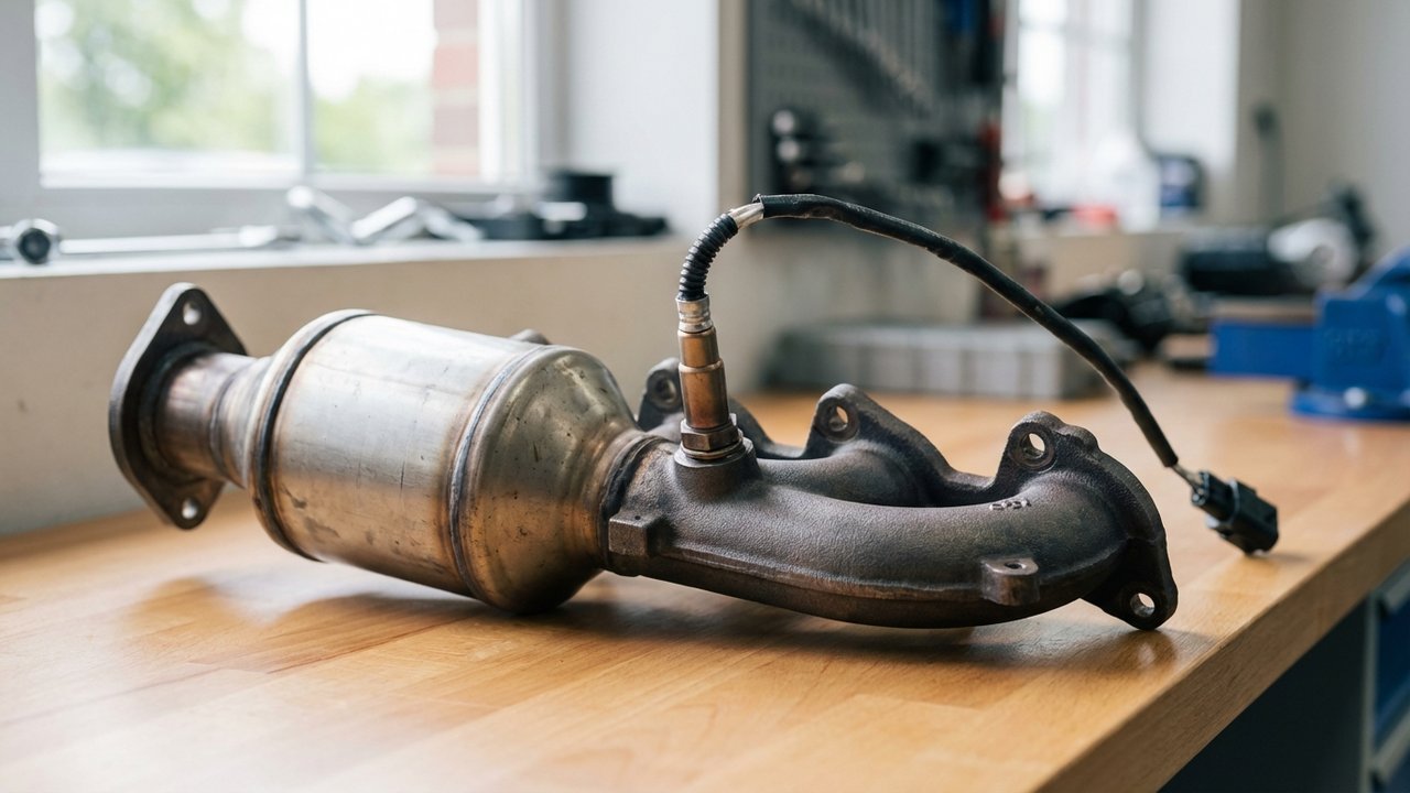 Catalyseur et sonde lambda dans une ligne d'échappement automobile