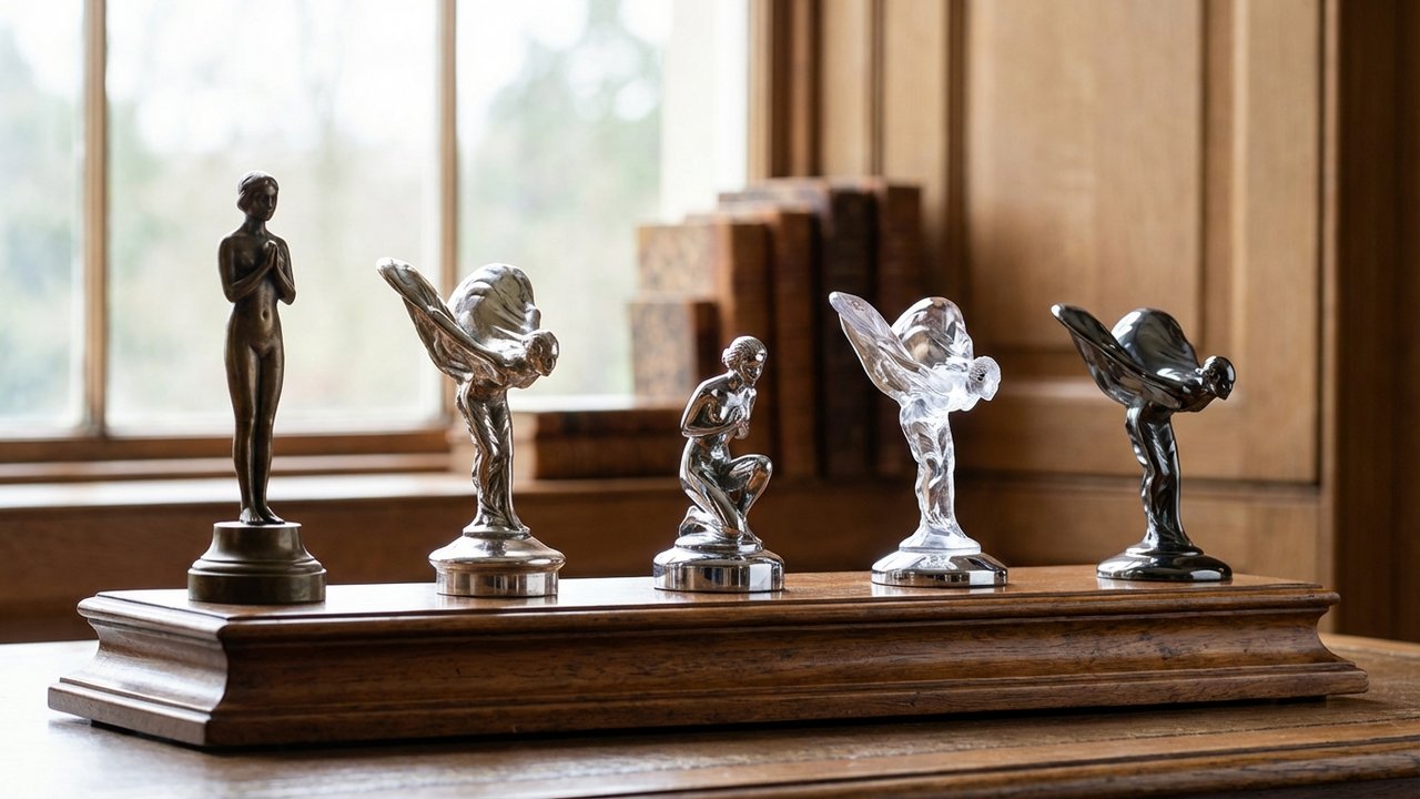 Évolution de la mascotte Spirit of Ecstasy à travers les différentes versions historiques