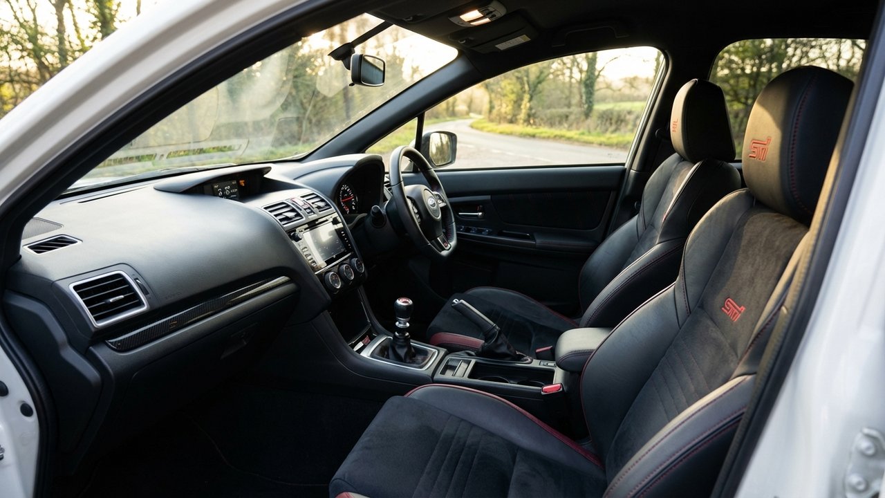 Intérieur de la Subaru WRX STI avec sièges Recaro performance