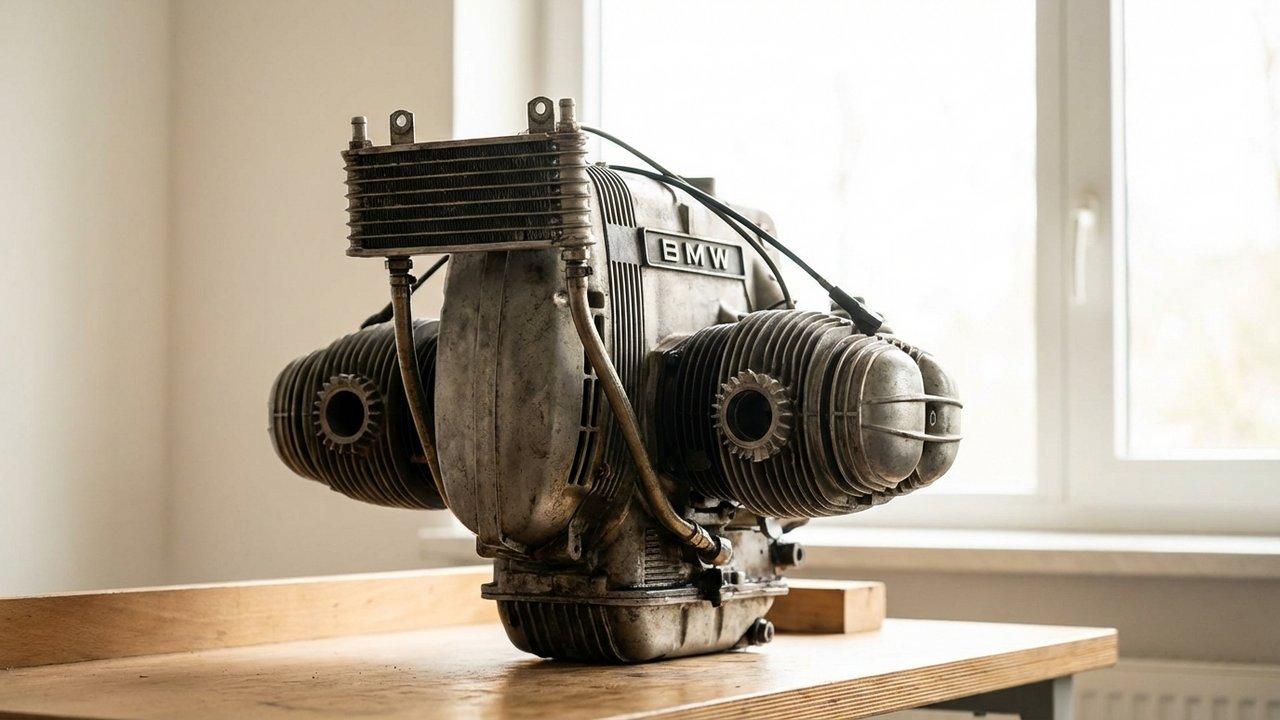 Moteur bicylindre boxer 1170 cc de la BMW R1200GS avec refroidissement air-huile