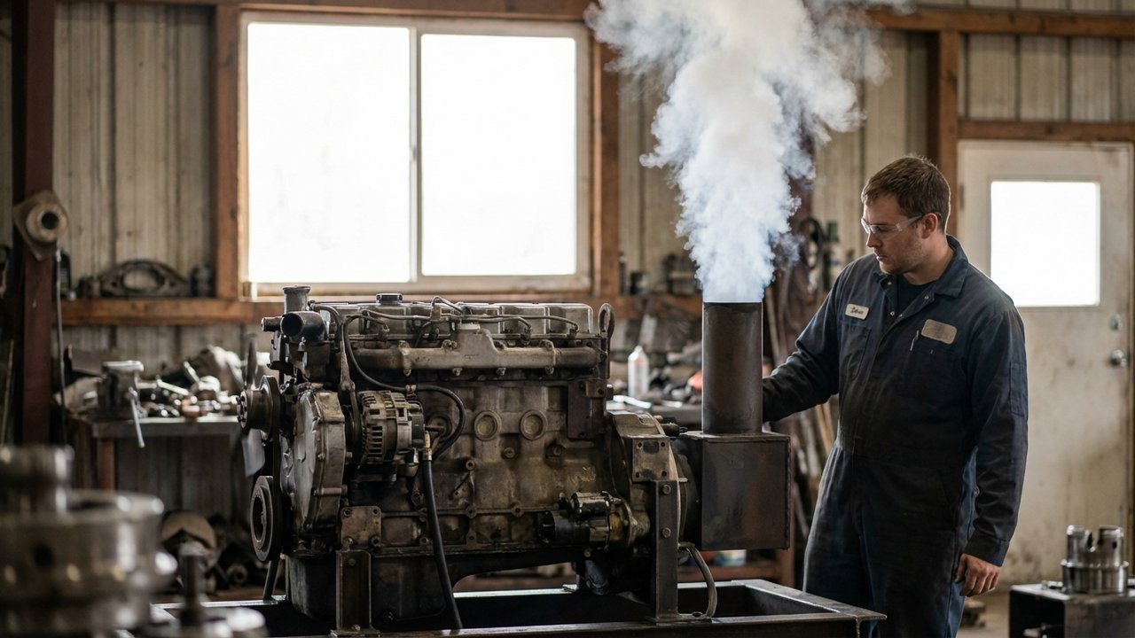 Fumée blanche d'un moteur diesel lors de l'accélération