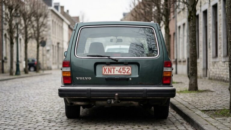 Plaque d'immatriculation rouge avec caractères blancs