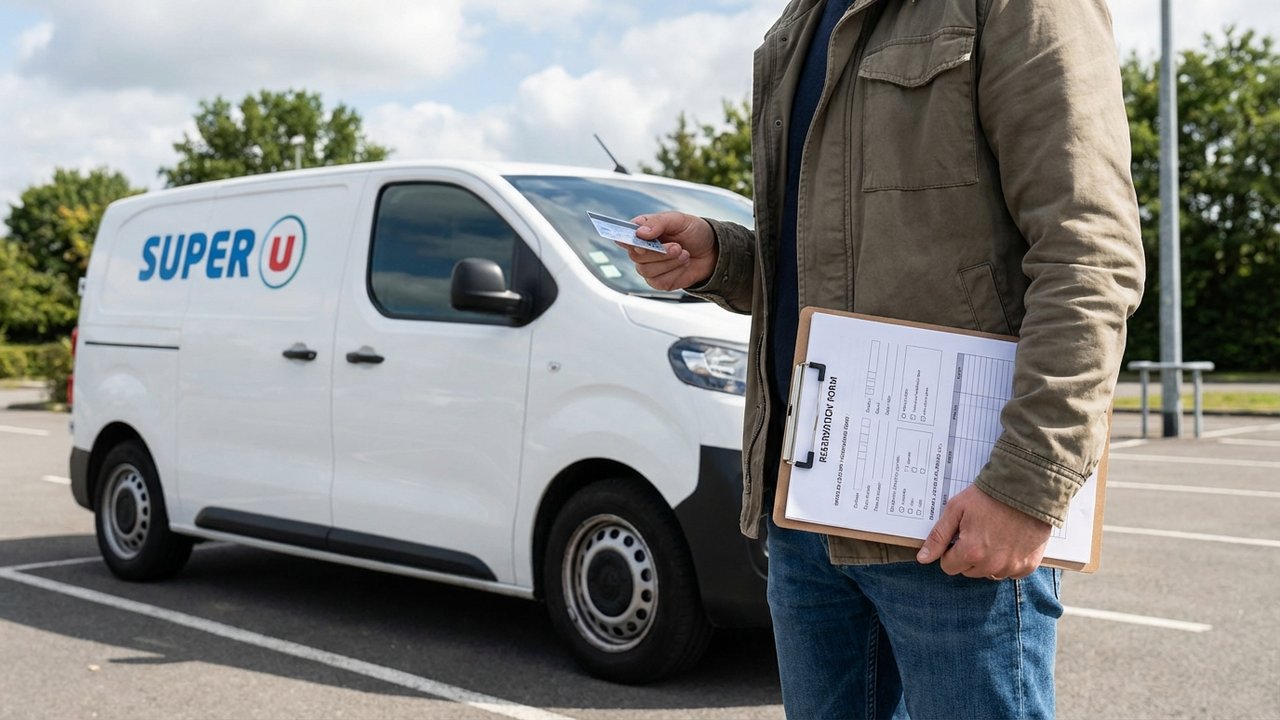 Réservation et caution pour la location d'un camion Super U