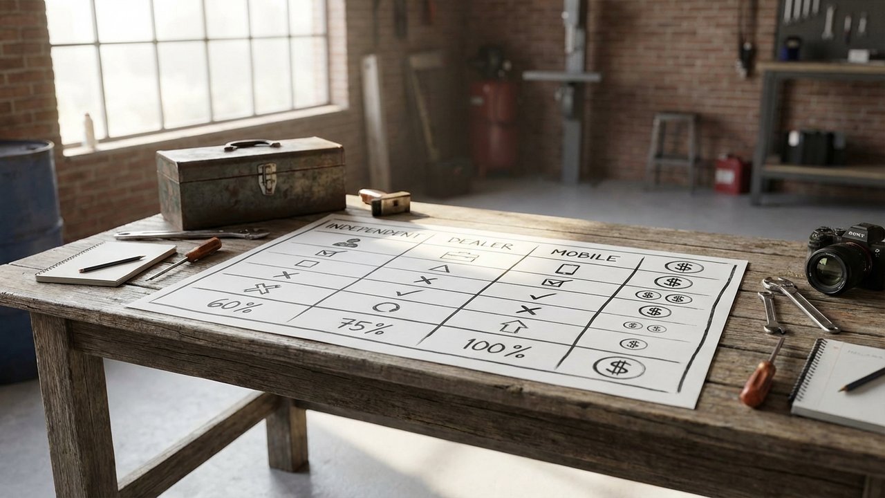 Tableau comparatif des tarifs horaires de main d'œuvre en garage