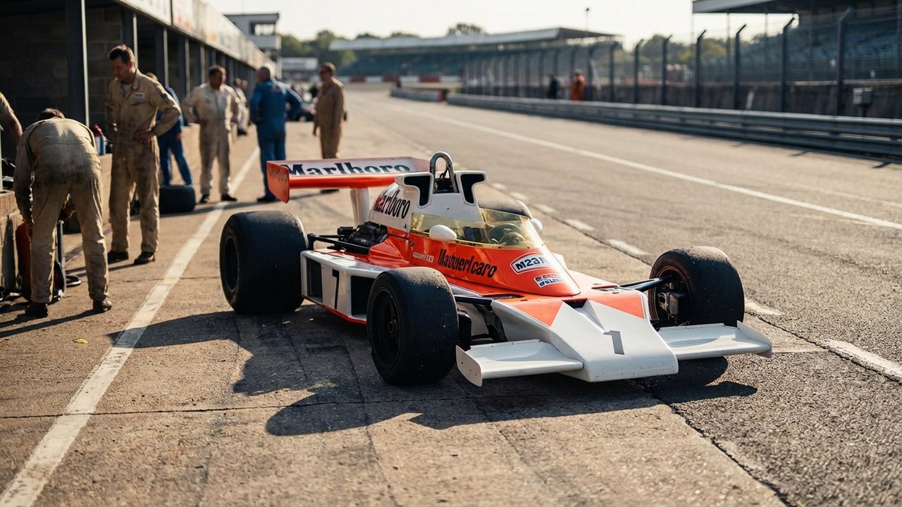Voiture de Formule 1 McLaren des années 1970, époque de Jochen Mass