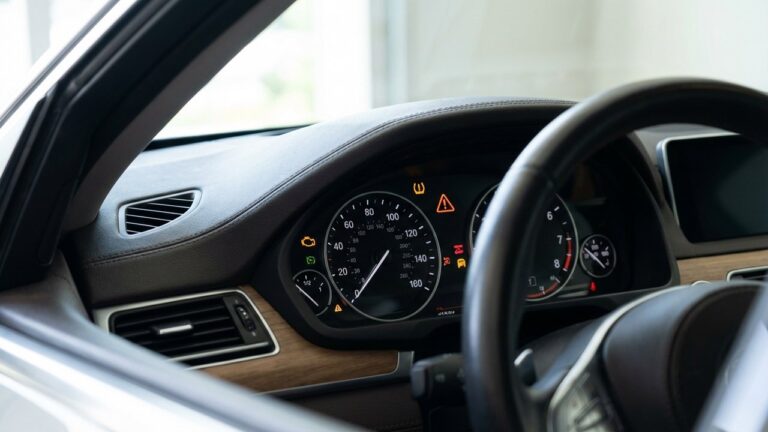 Voyants du tableau de bord d'une Mini Cooper allumés