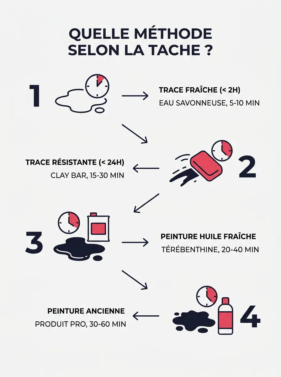 Infographie : méthodes progressives pour enlever la peinture selon l'ancienneté