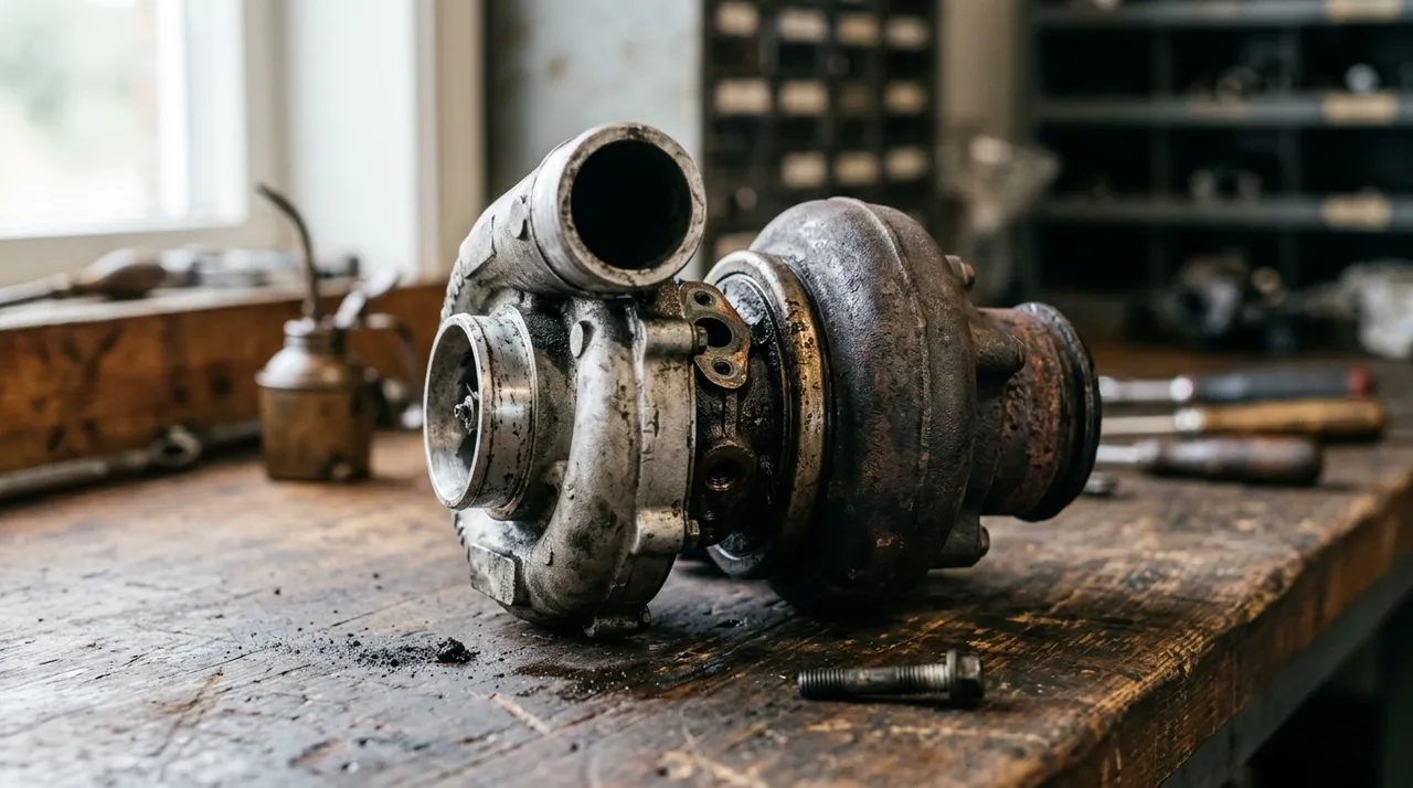 Turbocompresseur usé d'un moteur diesel de Citroën C3