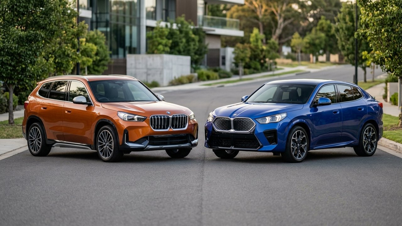 Comparaison visuelle BMW X2 et X1 profil coupé