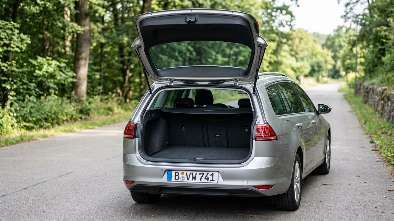 Coffre spacieux d'une Golf 7 Variant avec son volume de chargement