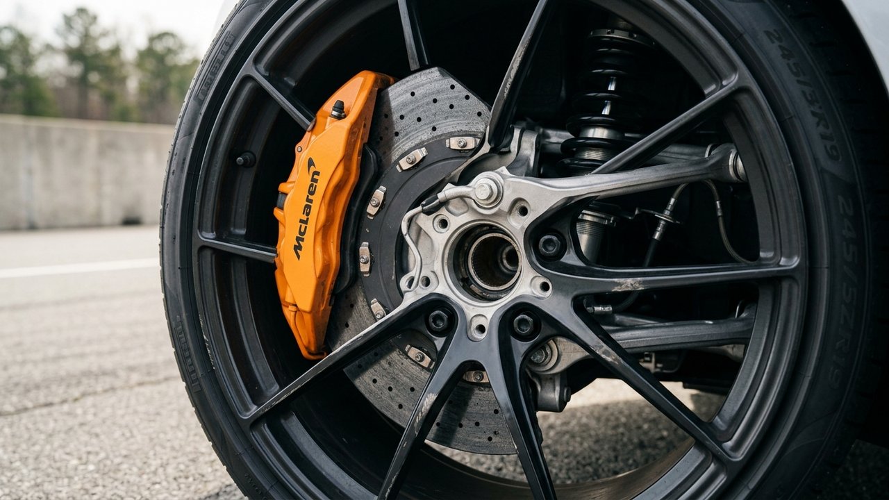 Système de freinage carbone-céramique et suspension hydraulique de la McLaren 720S