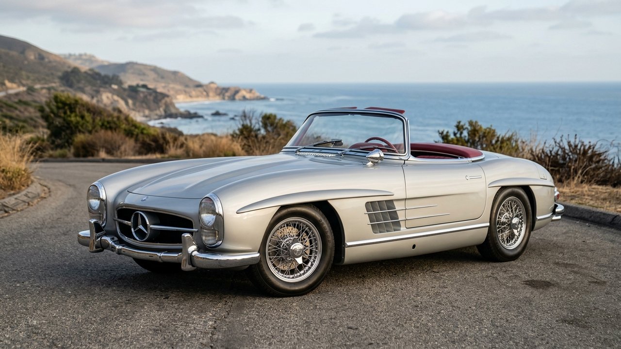 Mercedes 300 SL roadster cabriolet avec freins à disques d'origine