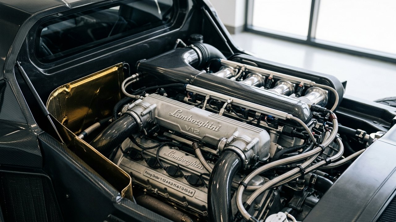 Moteur V12 6.5L de la Lamborghini Veneno développant 750 ch