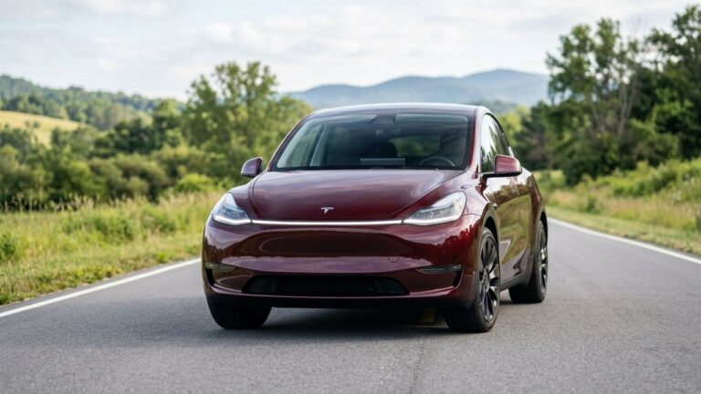 Tesla Model Y avec barre lumineuse continue et nouveau design Juniper